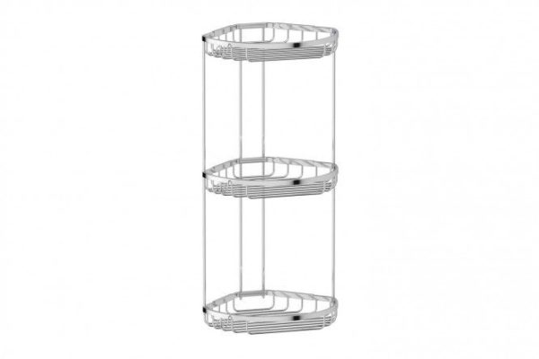 Corner lattice shelf 3-tier with hooks FBS Ryna 24.2x55.1x22.4 cm