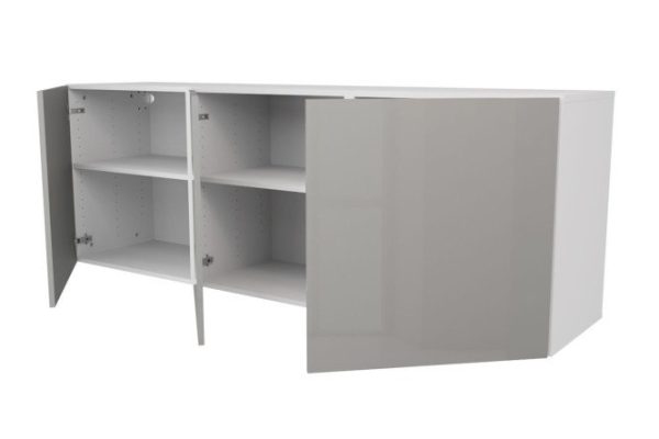 Cabinet with doors Oscar Amika 180x64, white / dusty gray gloss