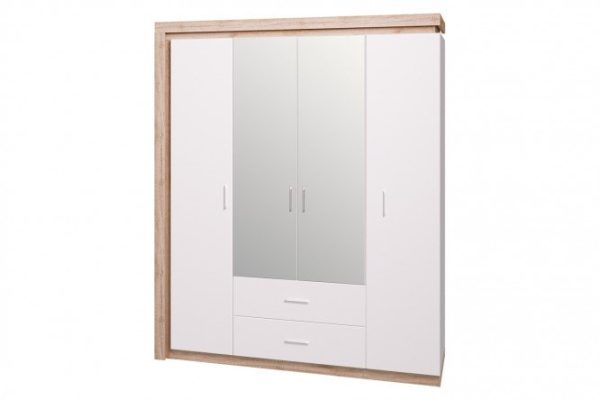 4-door wardrobe with mirror Lumen