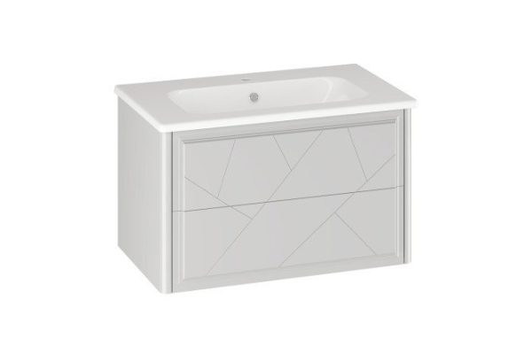 Sideboard OPADIRIS Luigi 74 cm, frame color matt white, facade white matt