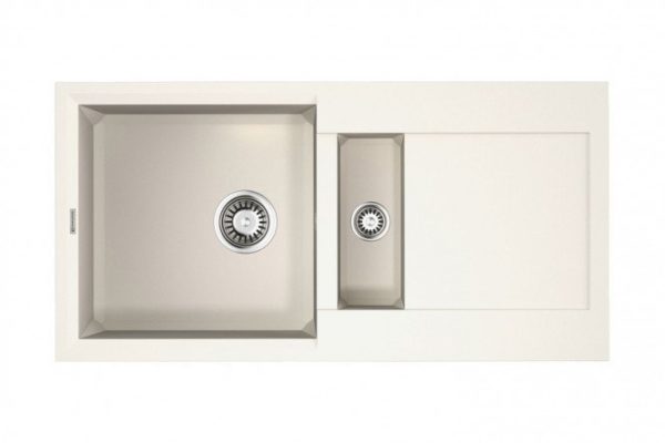 Inset sink with drainer OMOIKIRI Sakaime 86-2-WH 4993129, white 86x46.5x21 cm