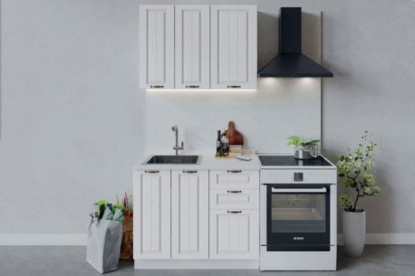 Kitchen set Lina 100x213.2x47.8 cm, frame color white, facade white