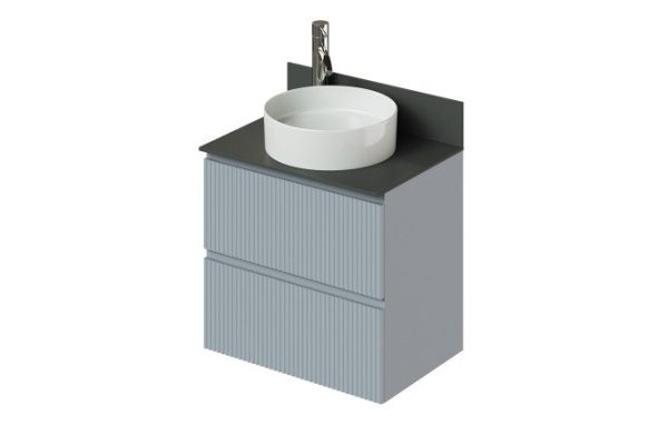 Hanging cabinet Katya 65 cm, frame color blue-gray (Green wood), facade color blue-gray (Green wood)