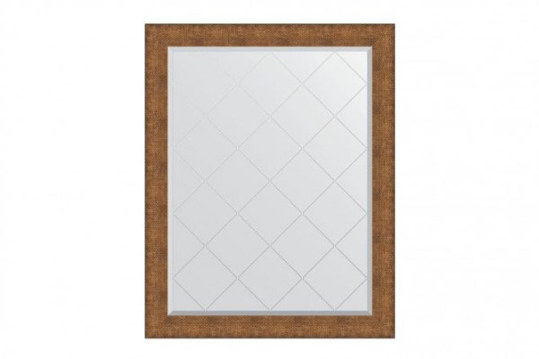 Wall mirror with engraving in a baguette frame EVOFORM BY 4561 copper chain mail 97x122 cm