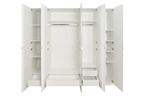 Wardrobe system Titus Oscar Lila 250x236x58 cm, white, with one mirror