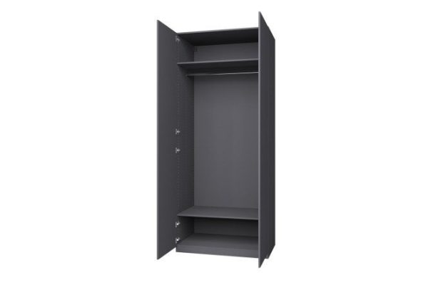 Wardrobe 2-door Oscar Line 100x236x59.6 cm, anthracite