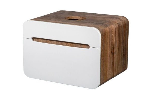 Hanging cabinet RUNO Nice 60 cm, frame color dark wood, facade white