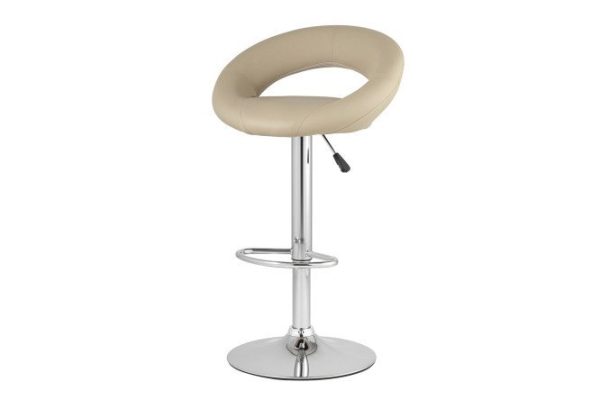 Set of bar stools Cooper New 53x71x48 cm, upholstery color beige, legs silver