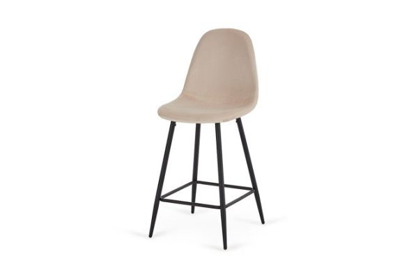 Bar stool Jin 44x101x49 cm, upholstery color beige, legs black