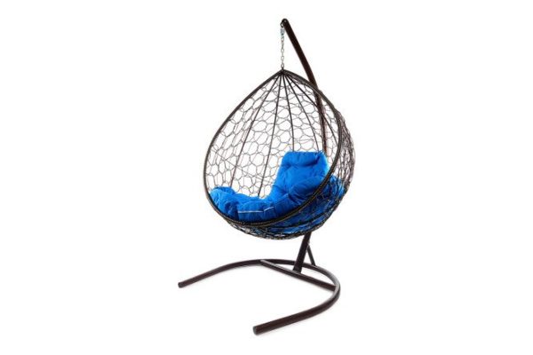 Hanging cocoon chair Drop 72x186x98 cm, base and frame color brown, finishing brown