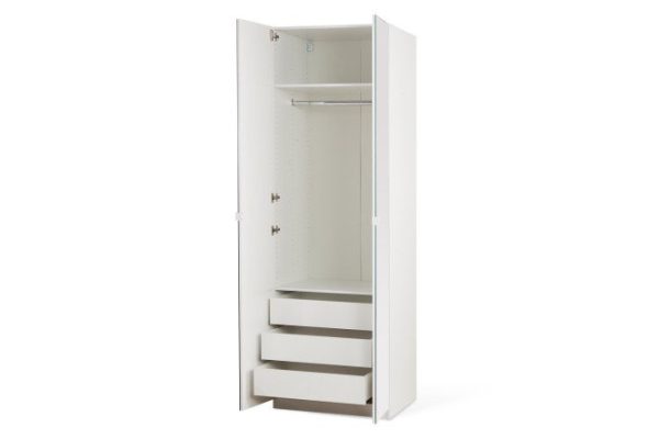 Wardrobe 2-door Titus Oscar Lila 75x236x58 cm, white, front - mirror