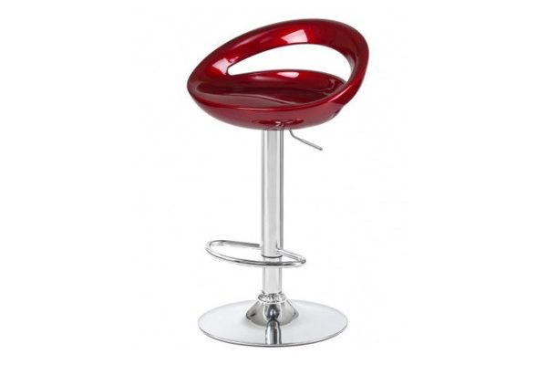 Bar stool DOBRIN Disco 47x79x44 cm, seat color burgundy metallic, legs chrome