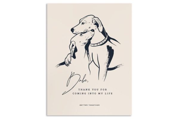 Poster on backing Sketch of a dog 30x40 cm