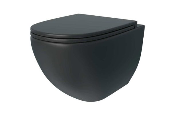 Wall-hung toilet Lina S Black 36.5x36.5x49.5 cm