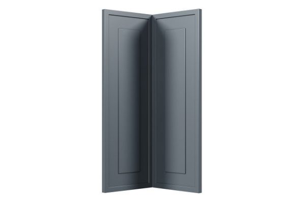 Set of fronts for L-shaped corner wall cabinet Grace 50x71.6 cm, gray