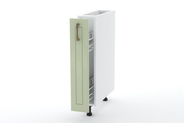 Bella facade for a floor cabinet with a pull-out basket 14.6x71.6 cm, pistachio color