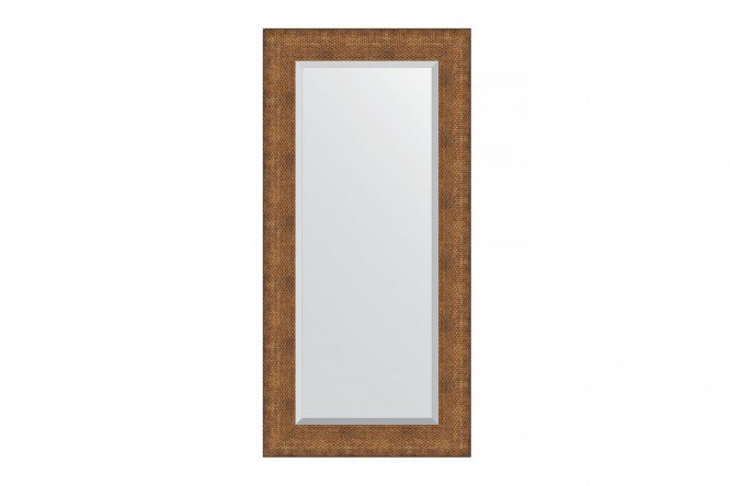Wall mirror with bevel in a baguette frame EVOFORM BY 3949 copper chain mail 57x117 cm