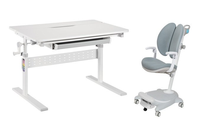 Furniture set FunDesk Colore Gray and armchair with armrests Cubby Arnica Gray