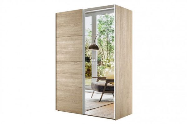 Sliding wardrobe 2-door Comet 180x240 cm Bardolino oak, Bardolino oak facades, mirror