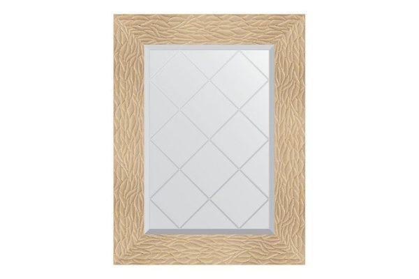 Wall mirror with engraving in a baguette frame EVOFORM golden dunes 56x74 cm