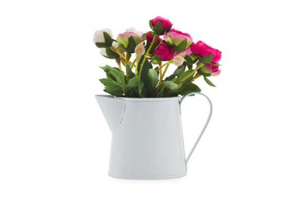 61f265g26xbeo5q83fl8od45lrghyuhj.jpg Artificial bouquet of Ranunculus in a metal jug 16x20 cm