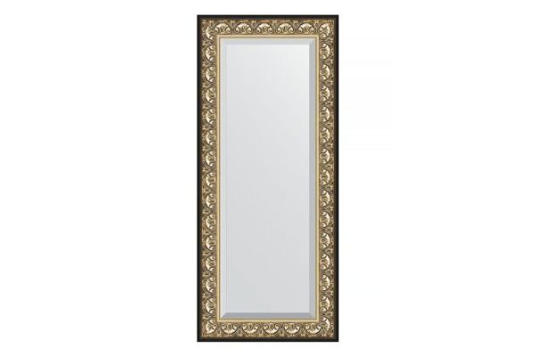 Wall mirror with bevel in a baguette frame EVOFORM baroque gold 60x120 cm