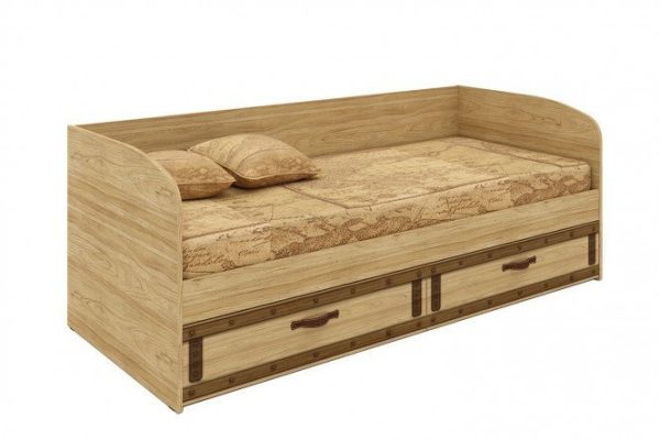 Bed Corsair 90x200 cm color Swiss elm