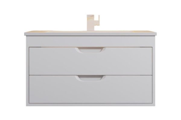 Hanging cabinet Modul 75.8 cm, frame color matt white, facade white matt