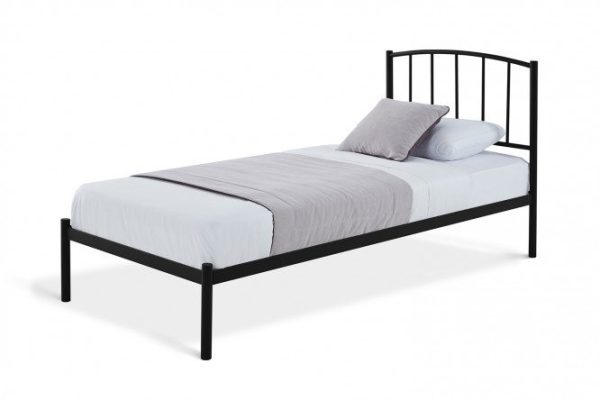 Debri bed color black semi-matte textured 90x200 cm