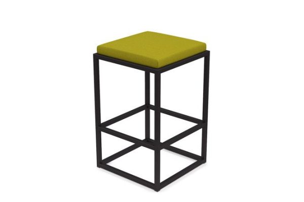 Bar stool Horeca Verm 40x65x40 cm, upholstery green, legs black