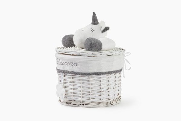 Basket with lid Unicorn 28x22x28 cm