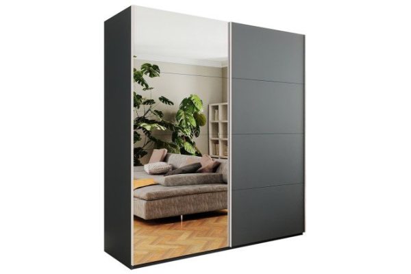 2-door wardrobe Comet 200x220x66 cm, gray diamond