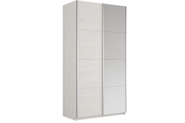 2-door wardrobe Cors 120x230 cm, light ash Anchor, with one mirror