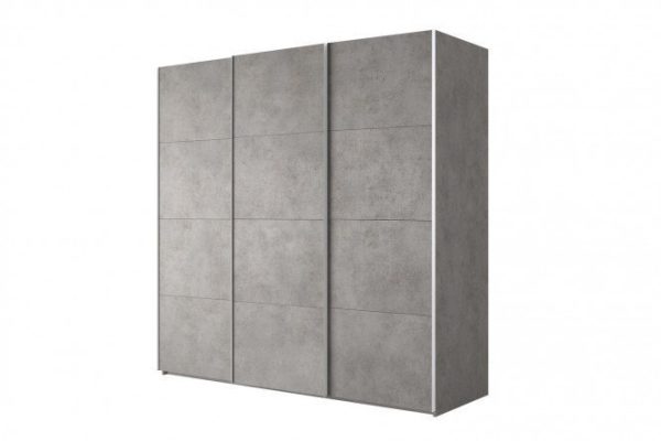3-door wardrobe Comet 240x240 cm light concrete