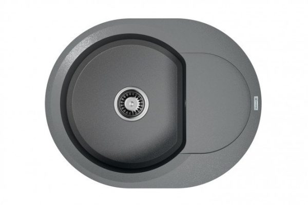 Inset sink with drainer OMOIKIRI Sakaime 60E-GR 4993544, gray 60x47x19.5 cm