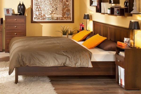 Sherlock bed color walnut chocolate 180x200 cm