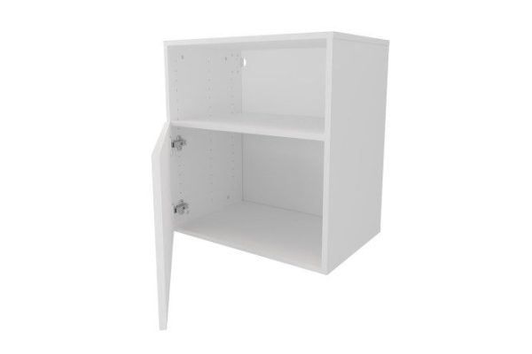 Cabinet with shelves and door Oscar Amika 60x64, white / white gloss