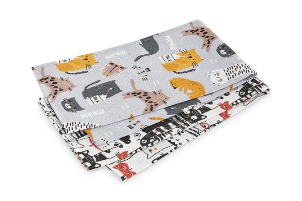 Set of towels Hall Cat's party 40x70 cm, Waffle