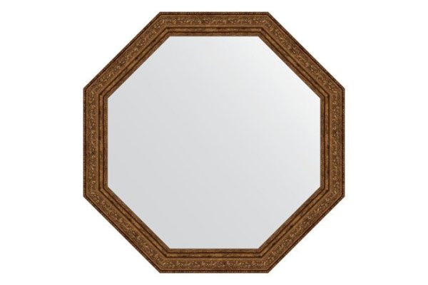 Wall mirror in a baguette frame EVOFORM Octagon BY 3695, aged bronze vignette 60.4x60.4 cm
