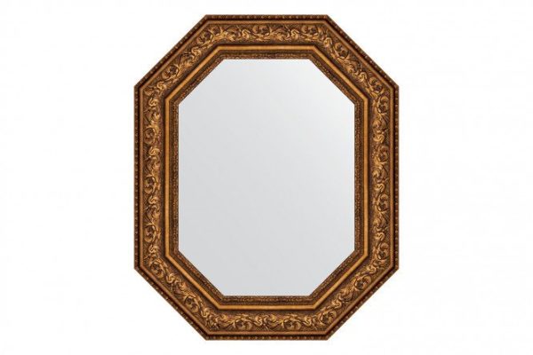 Wall mirror in a baguette frame EVOFORM Polygon BY 7258, aged bronze vignette 65x80 cm