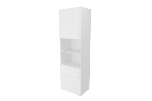 Wardrobe 2 doors and 2 shelves Oscar Amika 60x192, white / white gloss