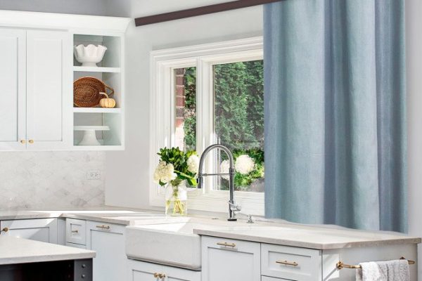 Kitchen curtain WITERRA Bamboo 138x180 cm, 1 piece, gray