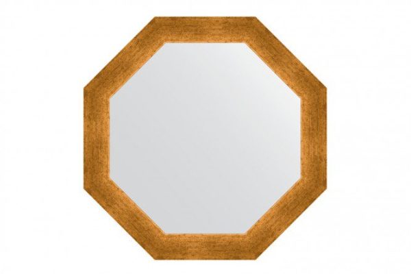 Wall mirror in a baguette frame EVOFORM Octagon BY 3973, etched gold 55x55 cm