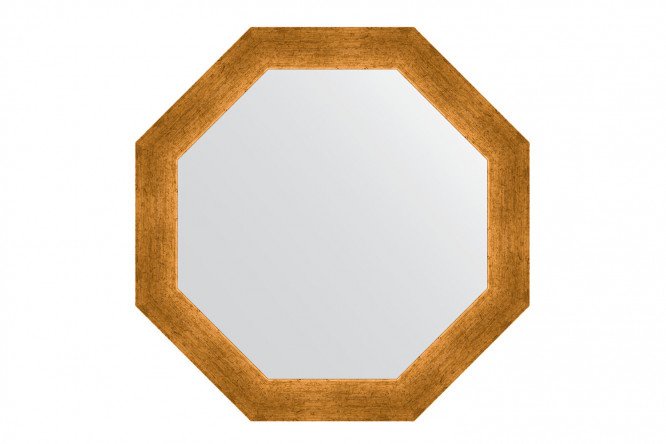 Wall mirror in a baguette frame EVOFORM Octagon BY 3973, etched gold 55x55 cm
