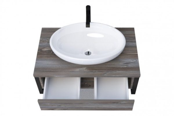 Cabinet 1Marka Grunge Loft 80 cm, Namibia oak color, black