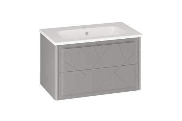 Cabinet OPADIRIS Luigi 74 cm, frame color matt gray, front color matt gray