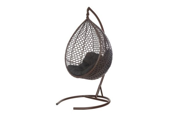 Montblanc hanging cocoon chair 100x120x80 cm, base and frame color brown, finishing brown