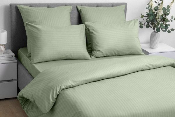 Bed linen set Smoke Green Cotton 180x215 cm, 2 bedrooms