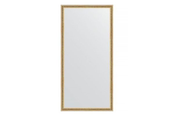 Wall mirror in a baguette frame EVOFORM twisted gold 48x98 cm
