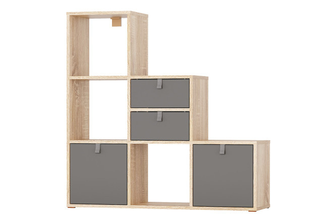 Wall rack Bricks 6 sections with drawers and doors